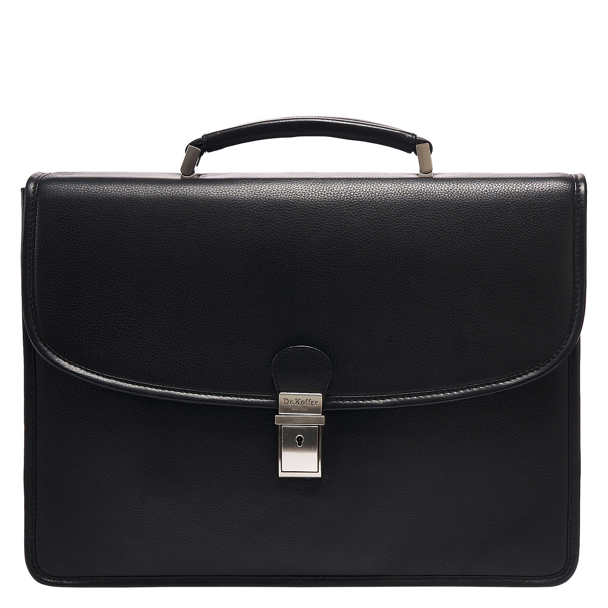 Портфель Dr.Koffer из натуральной кожи черный