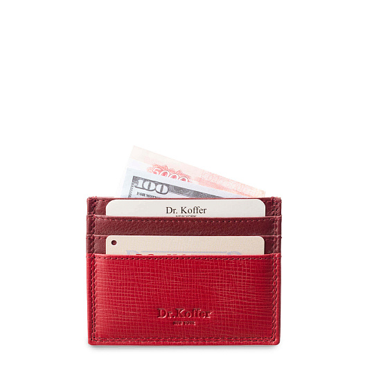 Кредитница Dr.Koffer из натуральной кожи оранжевая