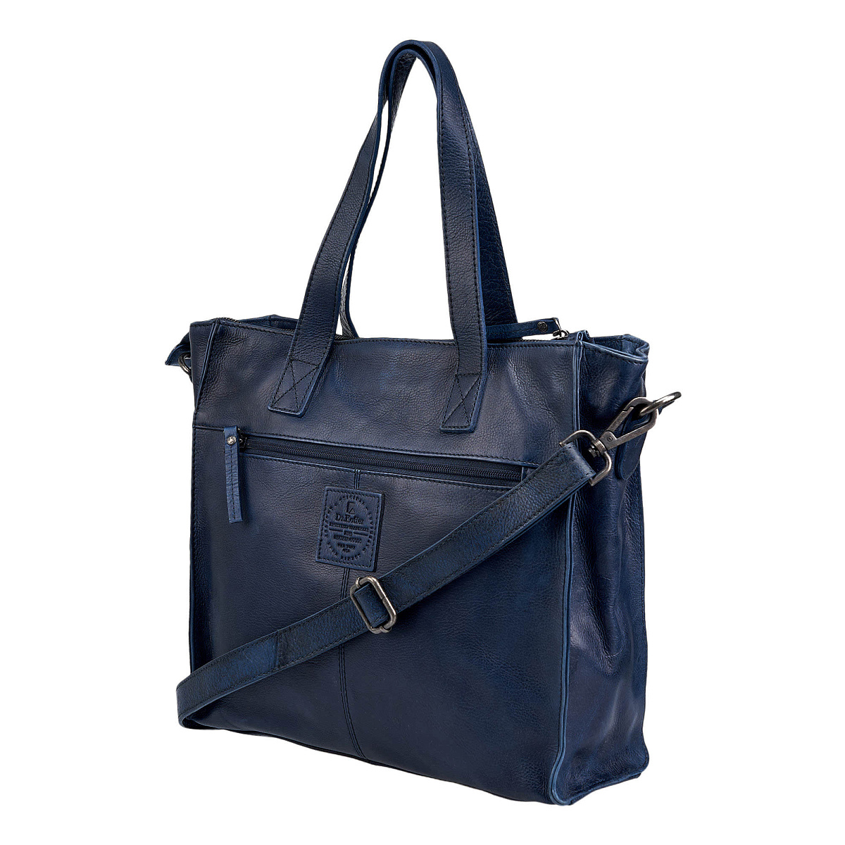 Деловая сумка Dr.Koffer из натуральной кожи синяя