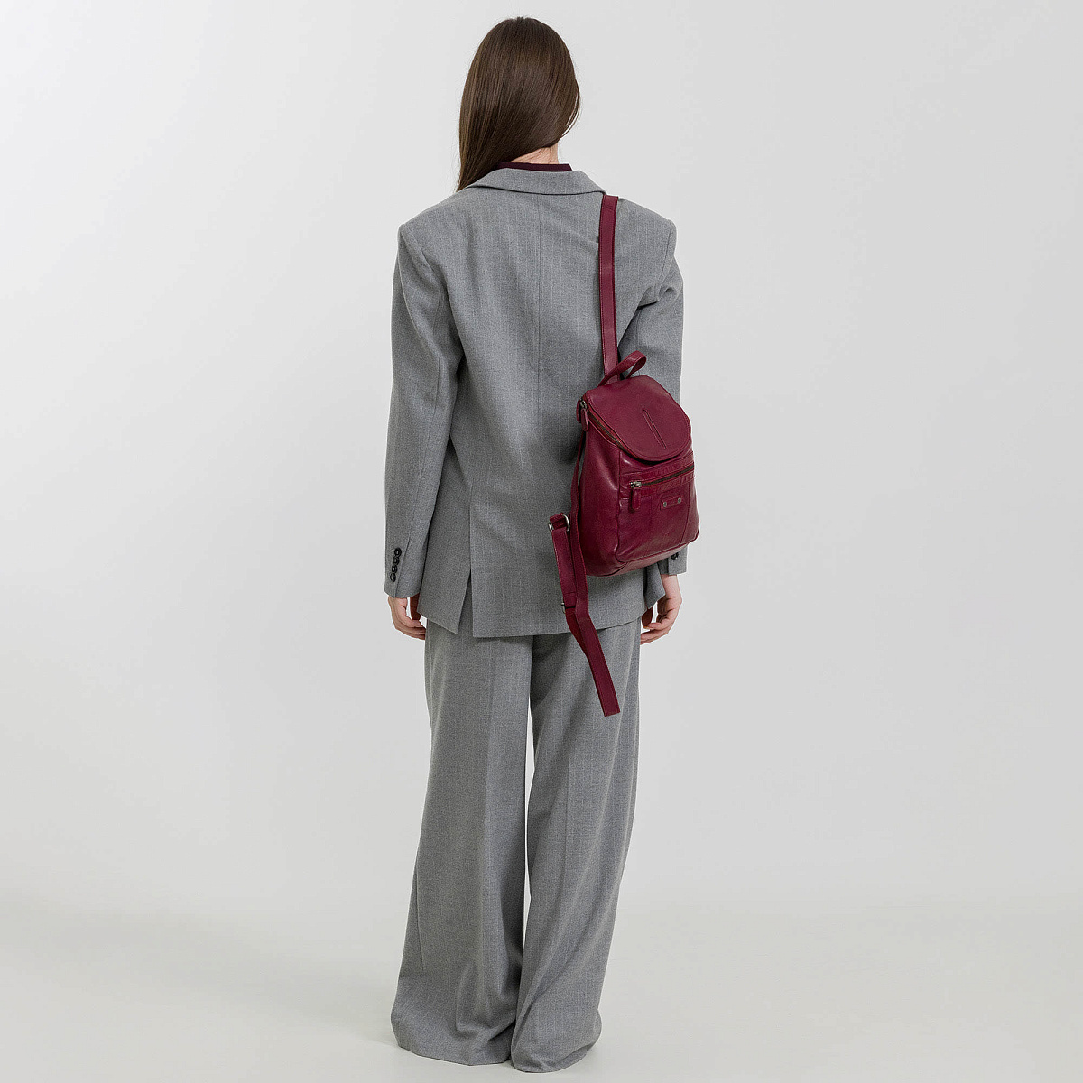 Рюкзак Dr.Koffer из натуральной кожи бордовый