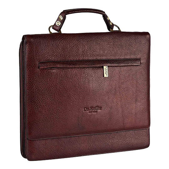 Деловая сумка Dr.Koffer из натуральной кожи темно-коричневая
