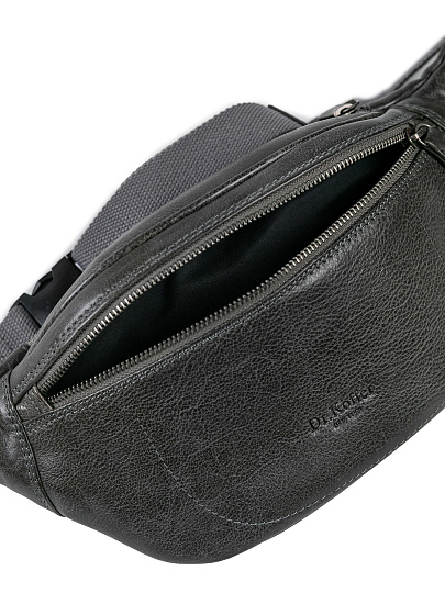 Сумка на пояс Dr. Koffer из натуральной кожи серая