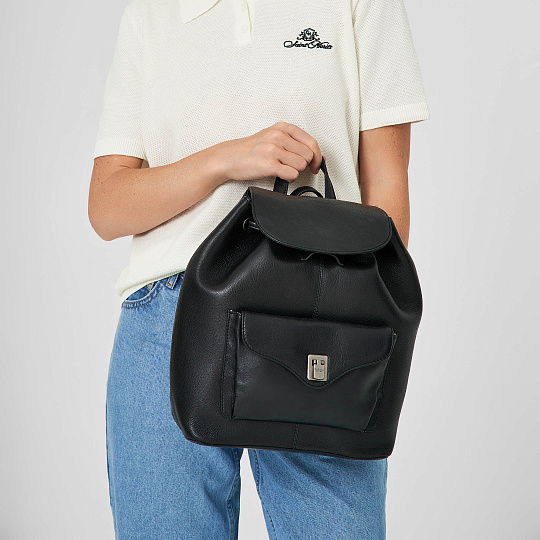 Рюкзак Dr.Koffer из натуральной кожи черный