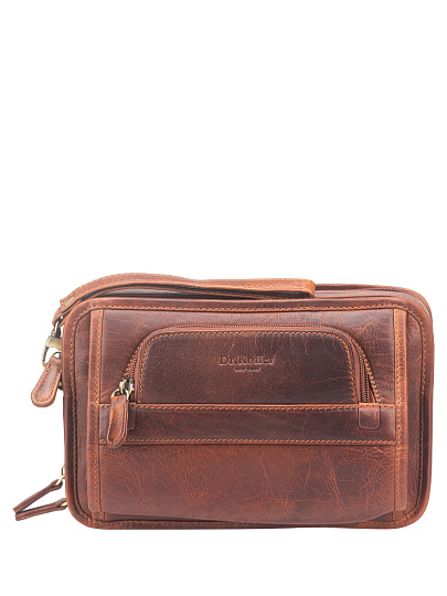 Сумка-визитка Dr. Koffer из натуральной кожи коричневая