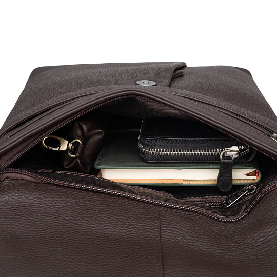 Рюкзак Dr.Koffer из натуральной кожи темно-коричневый