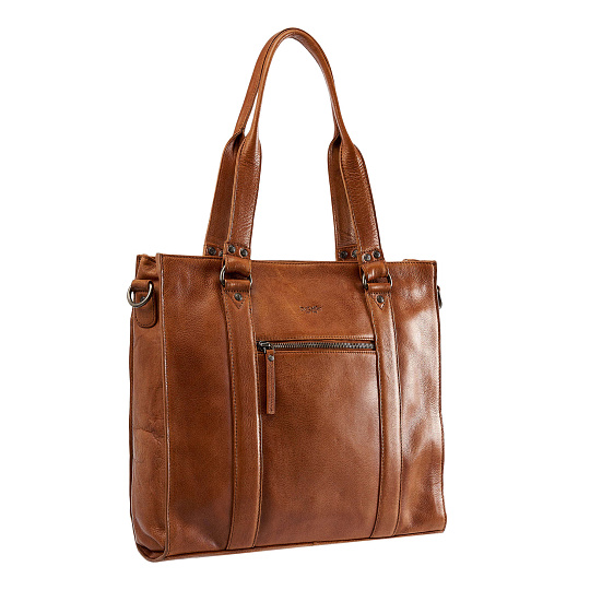 Деловая сумка Dr.Koffer из натуральной кожи коричневая