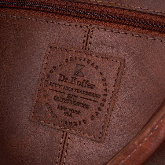 Деловая сумка Dr.Koffer из натуральной кожи коричневая