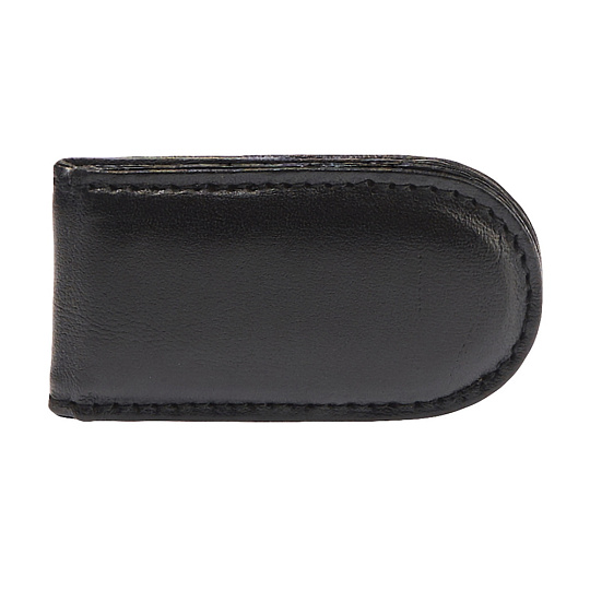 Зажим для денег Dr.Koffer из натуральной кожи черный