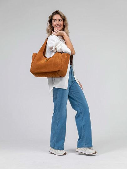 Женская сумка Dr.Koffer из натуральной кожи рыже-коричневая