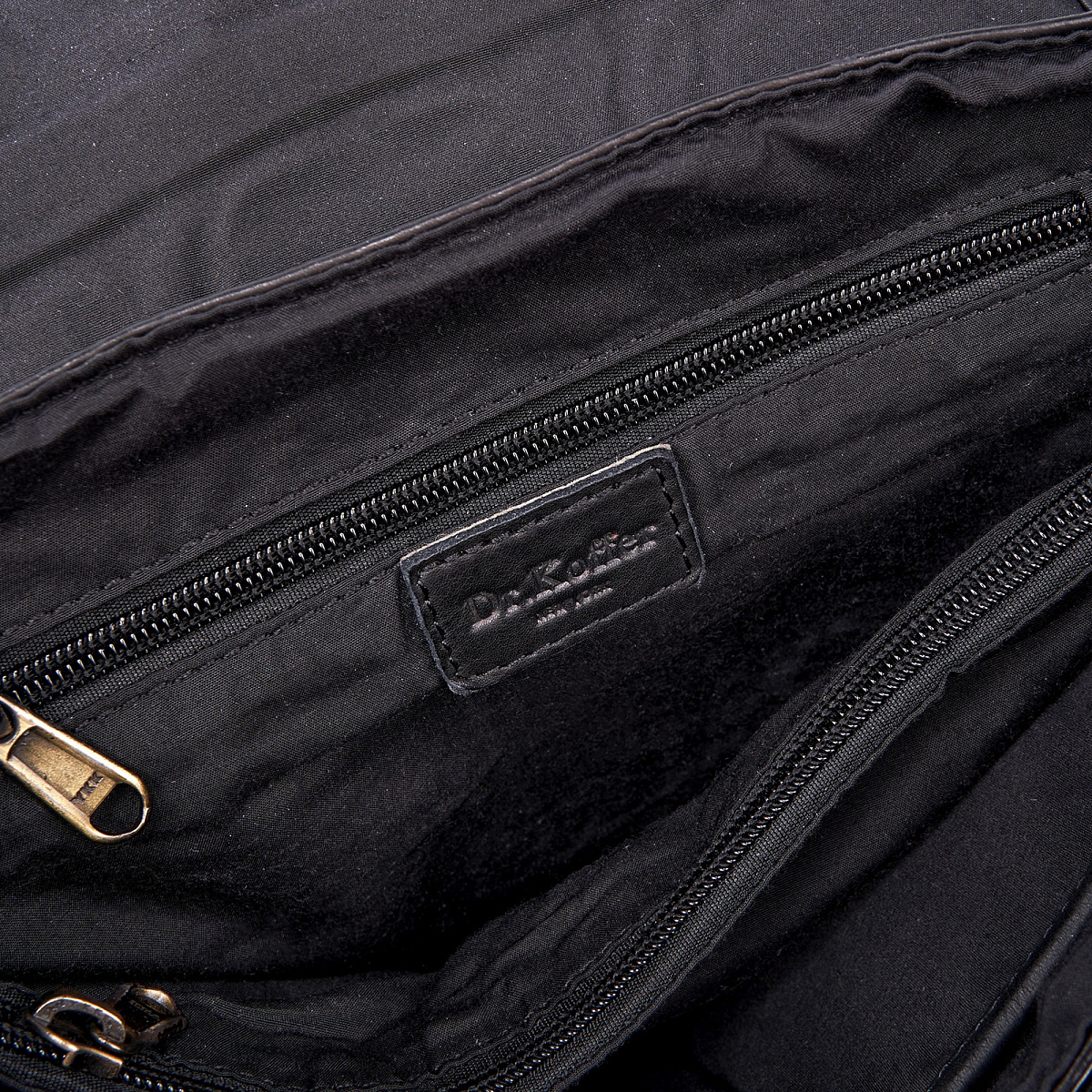 Сумка через плечо Dr.Koffer из натуральной кожи черная