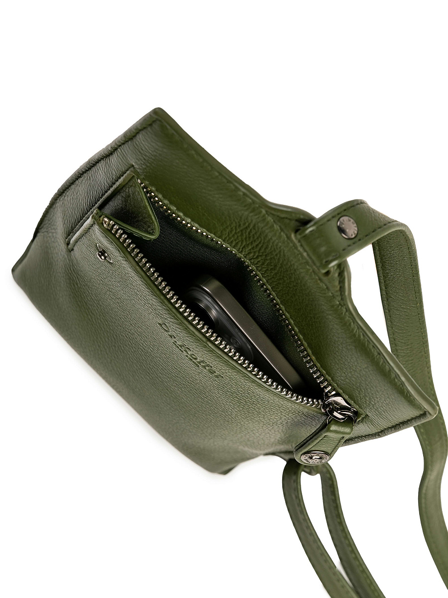 Сумка через плечо Dr.Koffer из натуральной кожи зеленая