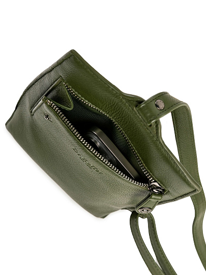 Сумка через плечо Dr.Koffer из натуральной кожи зеленая