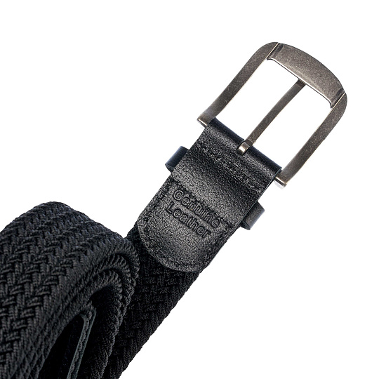 Ремень Dr.Koffer из натуральной кожи и текстиля черный