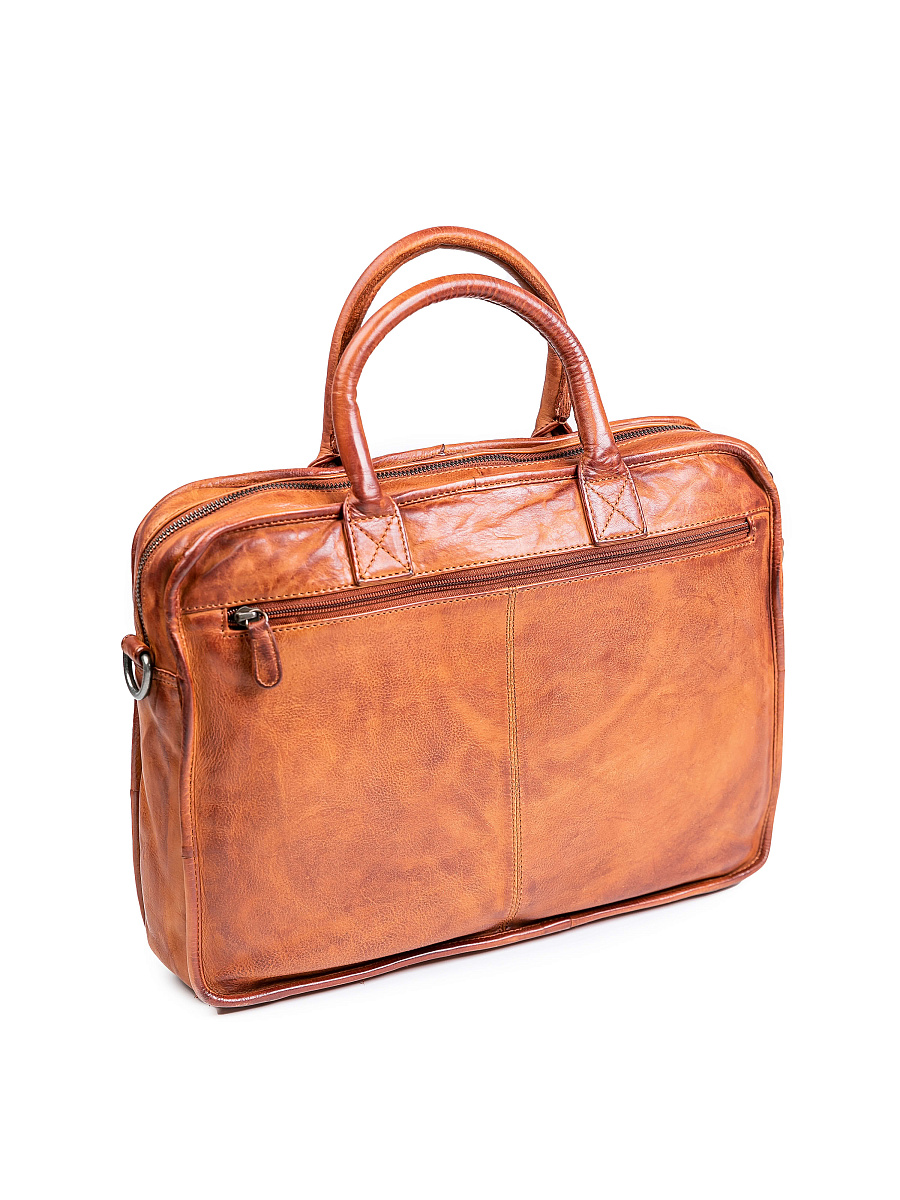 Деловая сумка Dr.Koffer из натуральной кожи коричневая