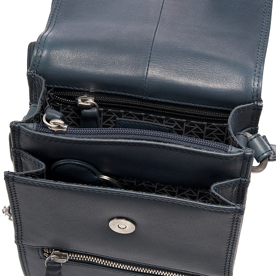 Сумка через плечо Dr.Koffer из натуральной кожи синяя