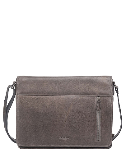Сумка через плечо Dr. Koffer из натуральной кожи серая
