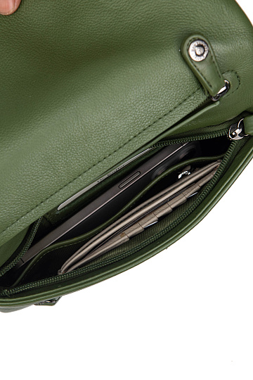 Сумка через плечо Dr.Koffer из натуральной кожи зеленая