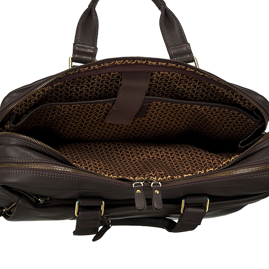 Деловая сумка Dr.Koffer из натуральной кожи темно-коричневая