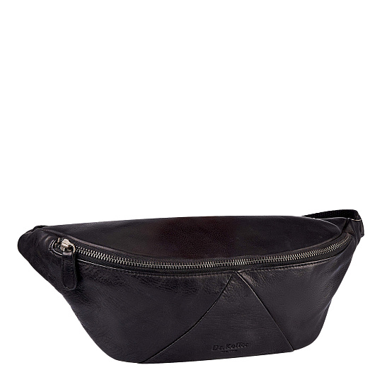 Сумка на пояс Dr. Koffer из натуральной кожи черная