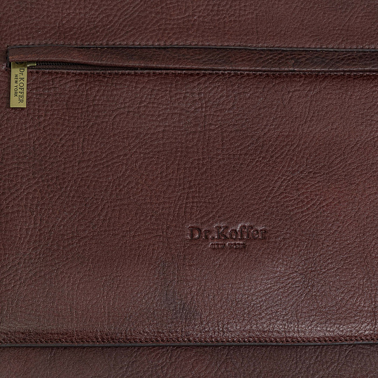 Деловая сумка Dr.Koffer из натуральной кожи темно-коричневая
