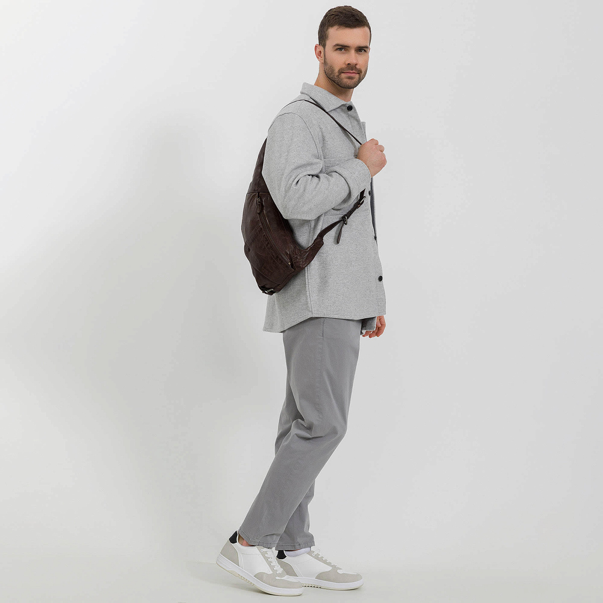 Рюкзак Dr.Koffer из натуральной кожи темно-коричневый