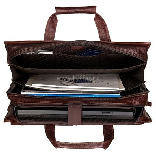 Стильная сумка-портфель с накладными карманами и съемным плечевым ремнем (шоколадного цвета) Dr.Koffer B246340-02-09