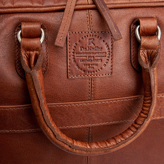 Деловая сумка Dr.Koffer из натуральной кожи коричневая