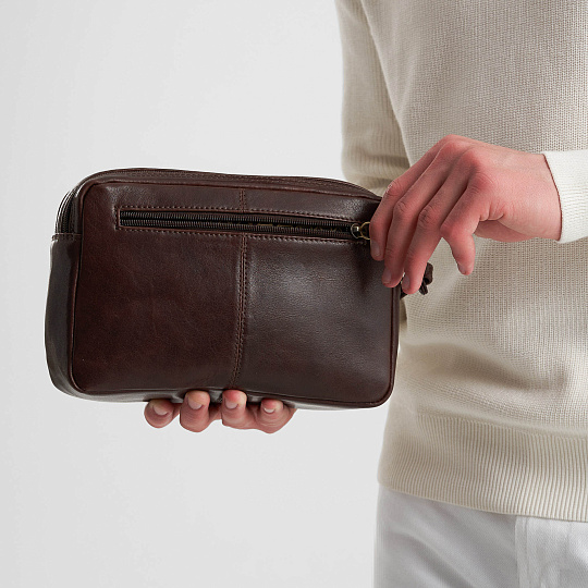 Сумка барсетка из натуральной кожи Dr. Koffer коричневая