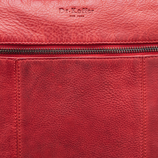 Сумка через плечо Dr.Koffer из натуральной кожи красная