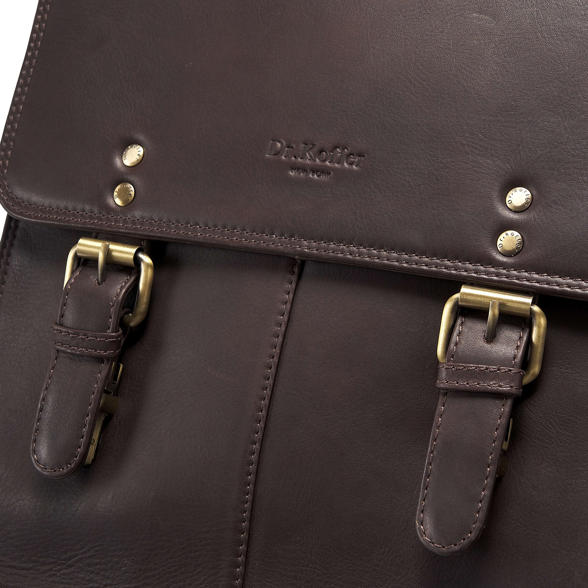 Сумка через плечо Dr.Koffer из натуральной кожи коричневая