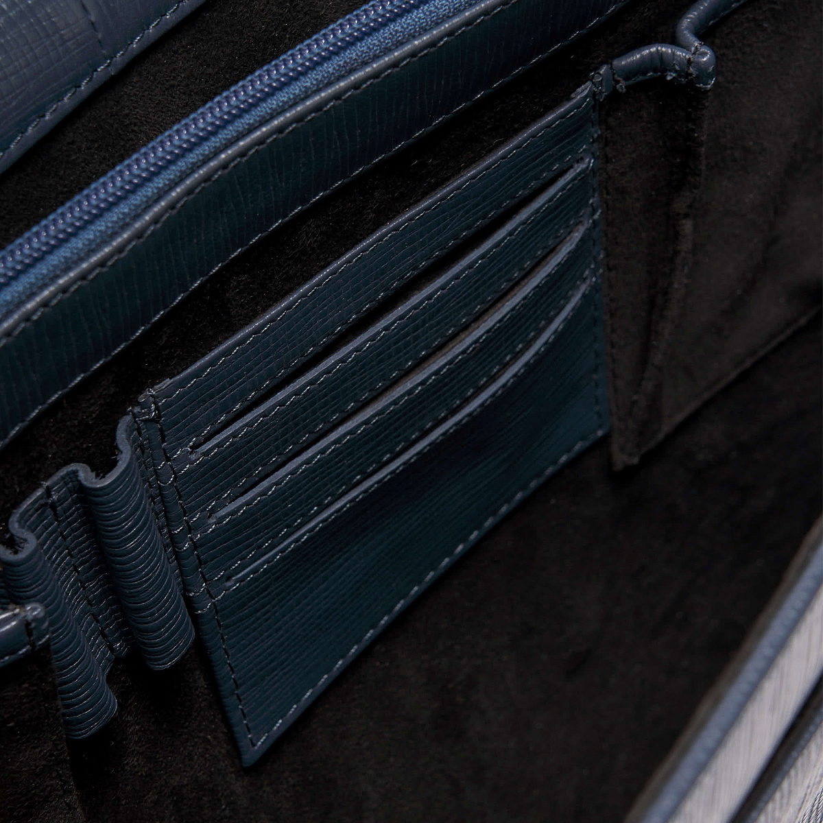 Портфель Dr.Koffer из натуральной кожи синий