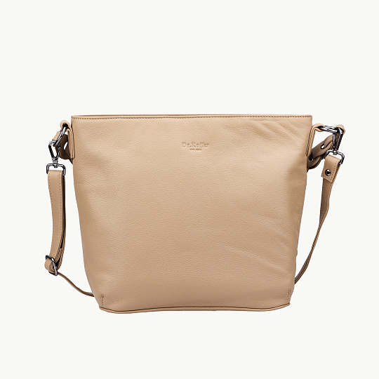 Женская сумка Dr.Koffer из натуральной кожи бежевая