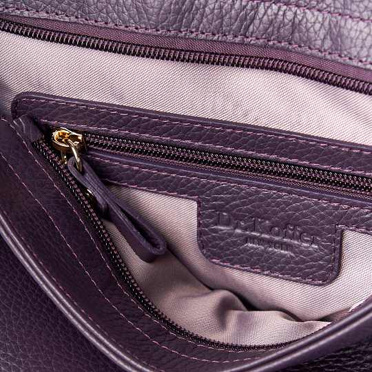 Женская сумка Dr. Koffer из натуральной кожи фиолетовая