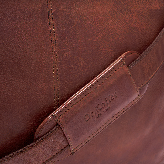 Деловая сумка Dr.Koffer из натуральной кожи коричневая