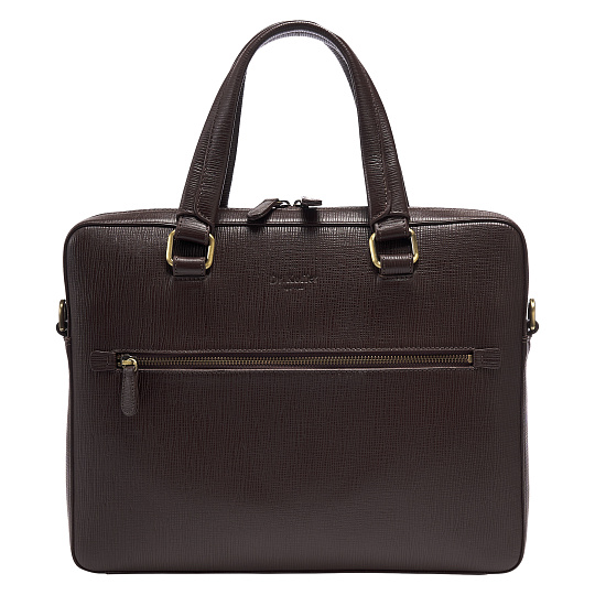 Деловая сумка Dr.Koffer из натуральной кожи темно-коричневая