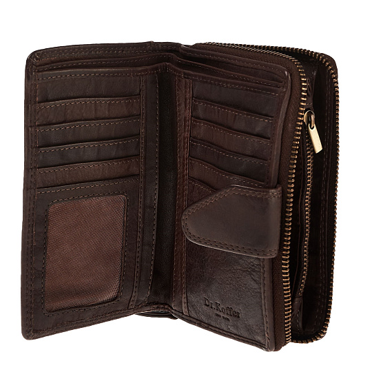 Портмоне Dr.Koffer из натуральной кожи коричневое