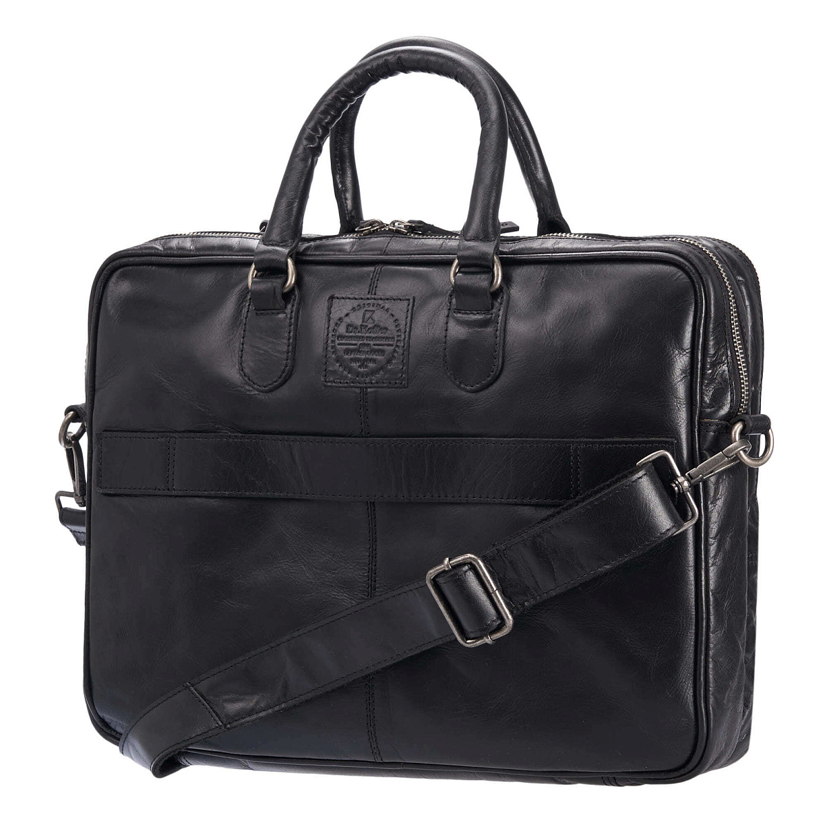 Деловая сумка Dr.Koffer из натуральной кожи черная