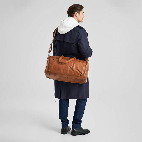 Сумка дорожная Dr.Koffer из натуральной кожи коричневая