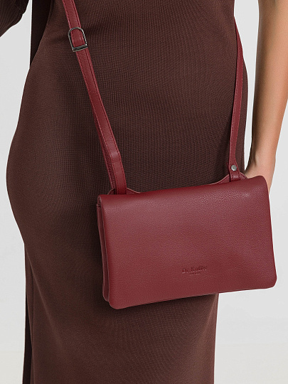 Сумка через плечо Dr.Koffer из натуральной кожи красная