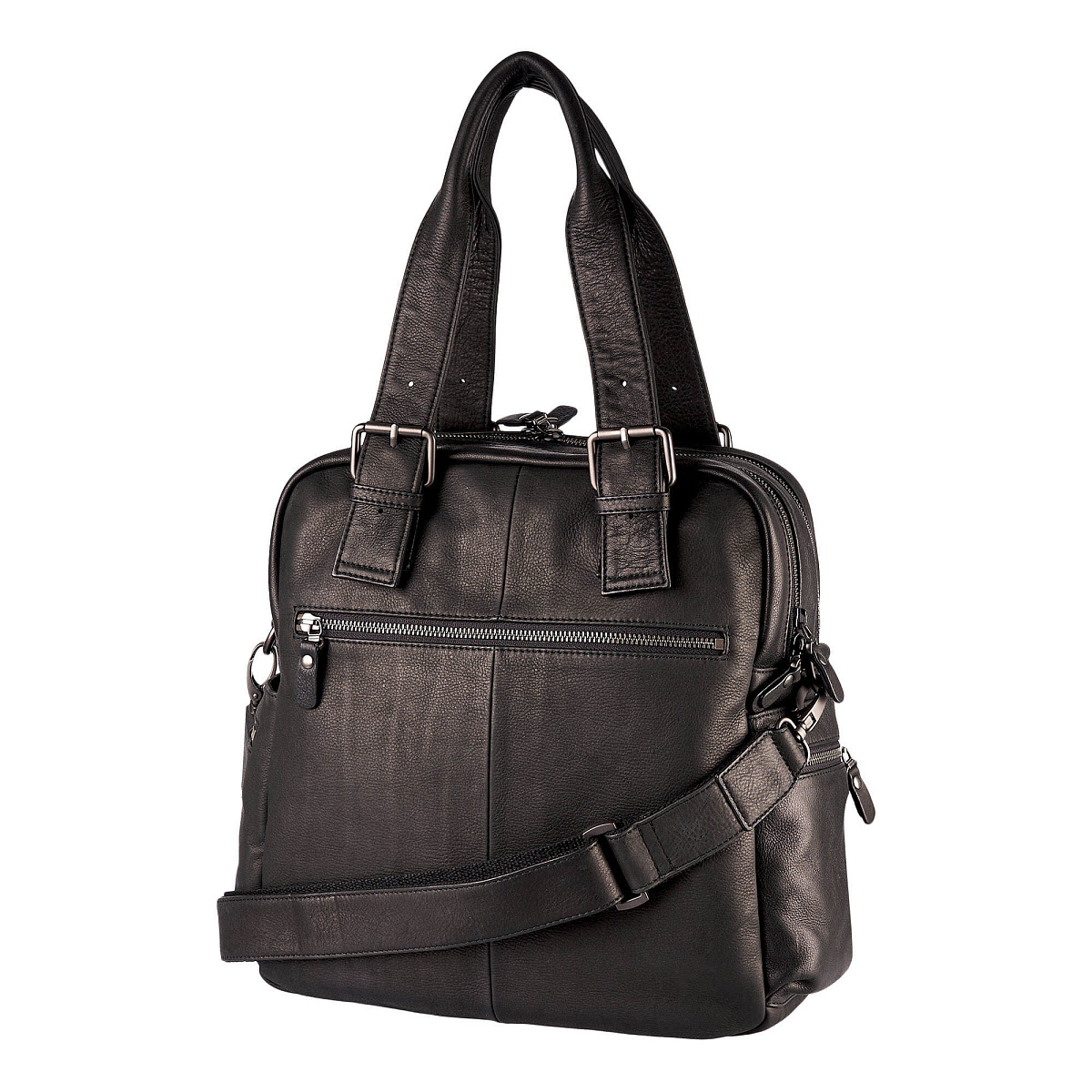 Деловая сумка Dr.Koffer из натуральной кожи черная