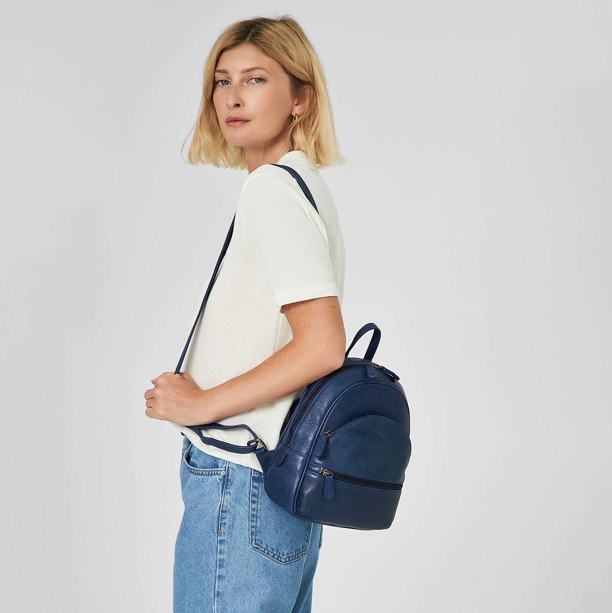 Рюкзак Dr.Koffer из натуральной кожи синий