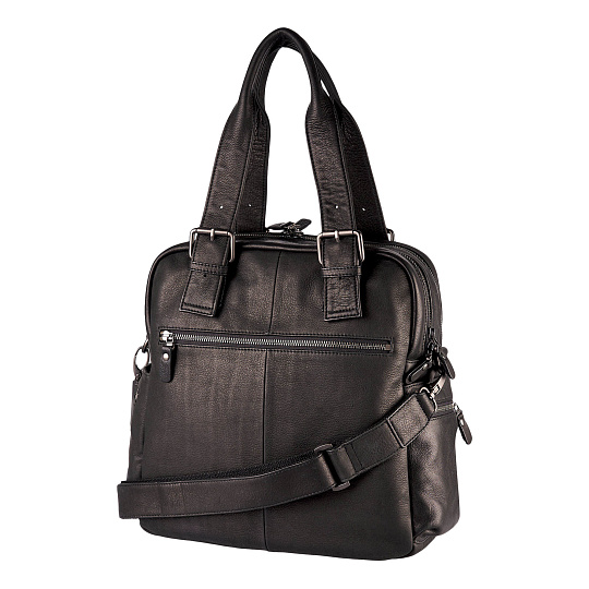 Деловая сумка Dr.Koffer из натуральной кожи черная