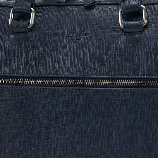 Деловая сумка Dr.Koffer из натуральной кожи синяя