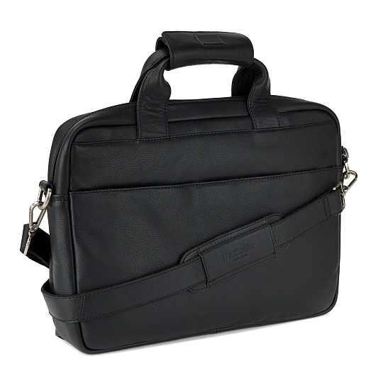 Деловая сумка Dr.Koffer из натуральной кожи черная