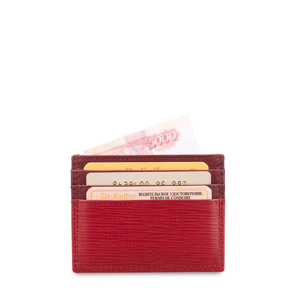 Кредитница Dr.Koffer из натуральной кожи оранжевая