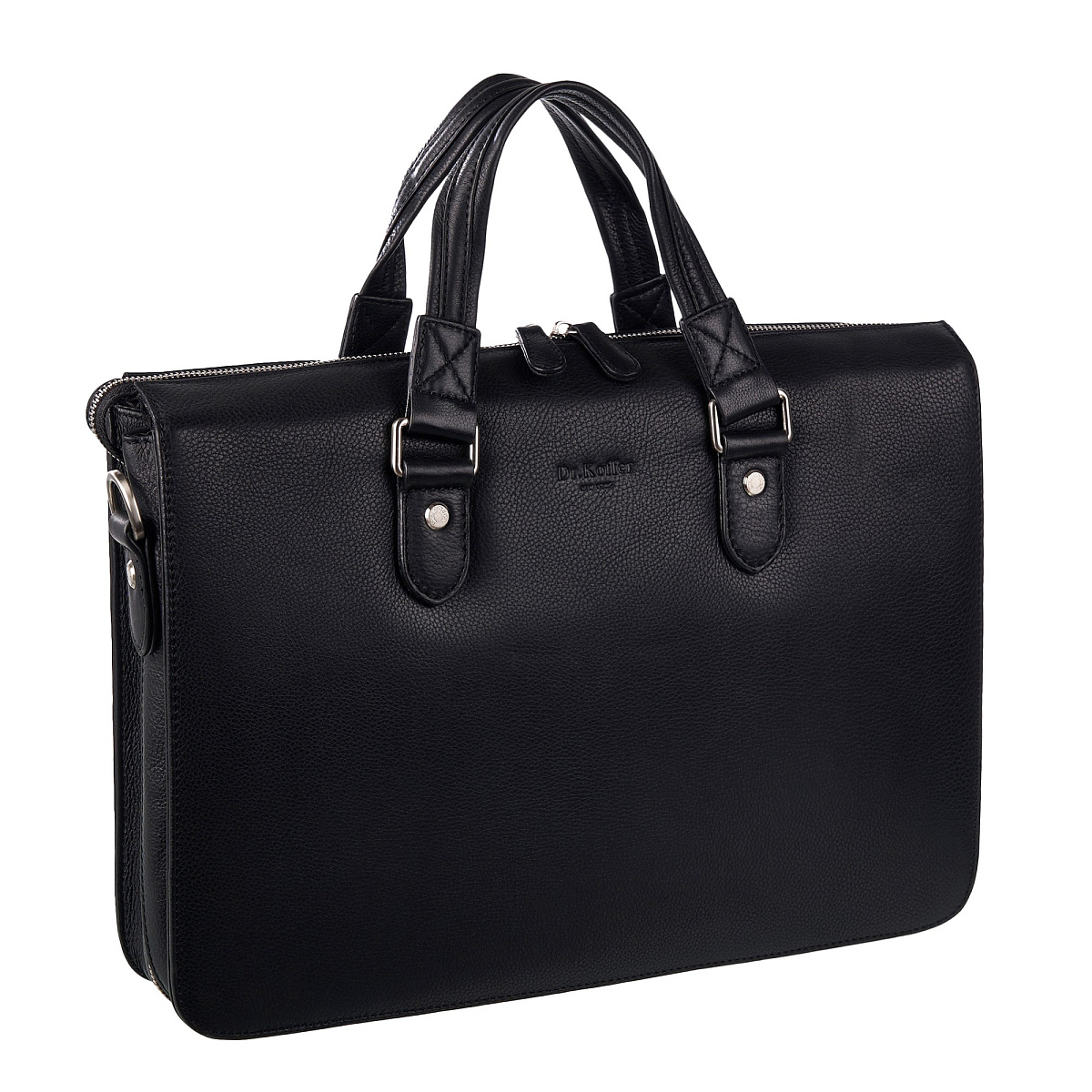Деловая сумка Dr.Koffer из натуральной кожи черная