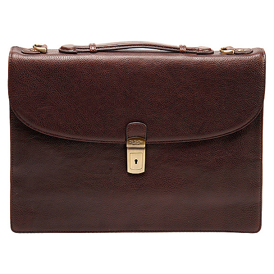 Портфель Dr.Koffer из натуральной кожи темно-коричневый