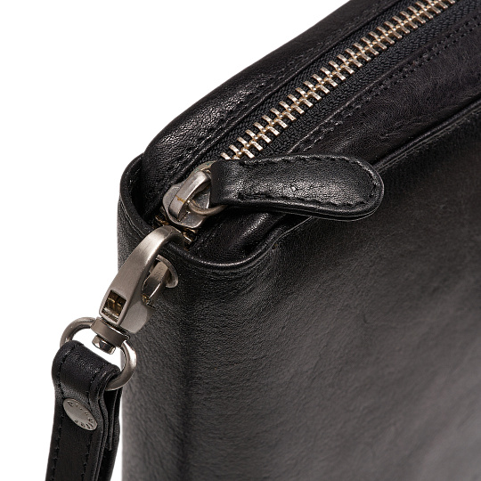 Сумка барсетка из натуральной кожи Dr. Koffer черная