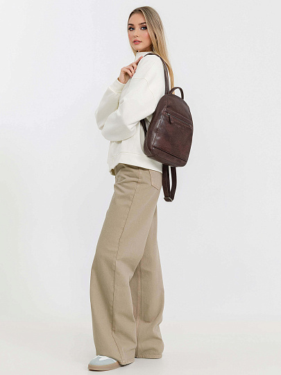 Рюкзак Dr.Koffer из натуральной кожи темно-коричневый