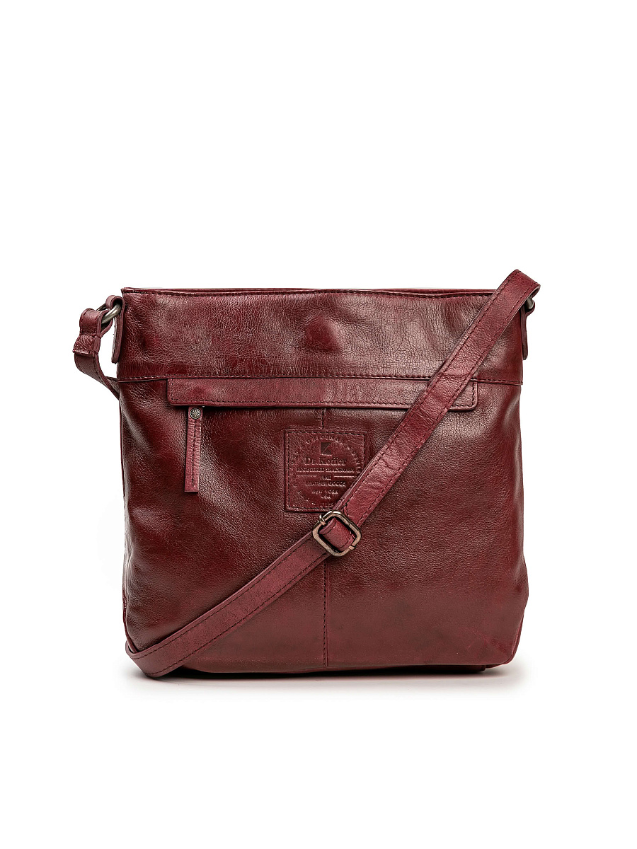 Сумка через плечо Dr.Koffer из натуральной кожи бордовая
